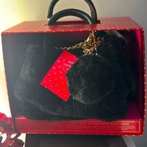 Isaac Mizrahi- NWT- Faux Fur Key w/bonus Pom Pom keychain.